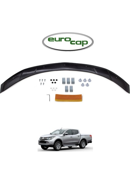 Mitsubishi L200 Ön Kaput Koruma Rüzgarlığı 3 mm Akrilik (Abs) Parlak Deflektör 2015-2019