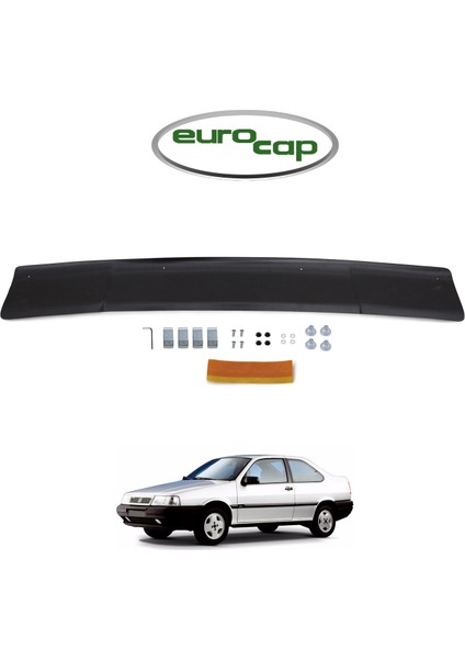 Fiat Tempra Ön Kaput Koruma Rüzgarlığı 3 mm Akrilik (Abs) Parlak Siyah Deflektör 1989-2000