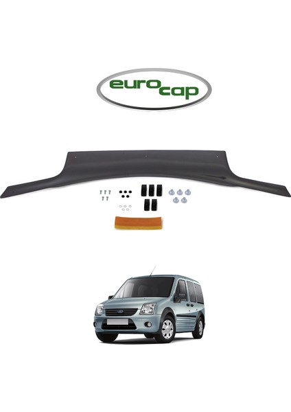 Ford Connect Ön Kaput Koruma Rüzgarlığı 3 mm Akrilik (Abs) Parlak Siyah Deflektör 2008-2013