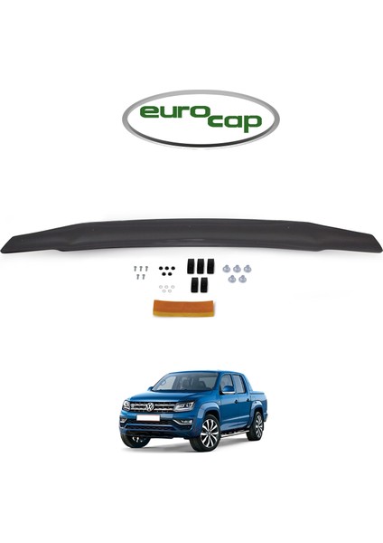 Volkswagen Amarok Ön Kaput Koruma Rüzgarlığı 3 mm Akrilik (Abs) Parlak Siyah Deflektör 2010->