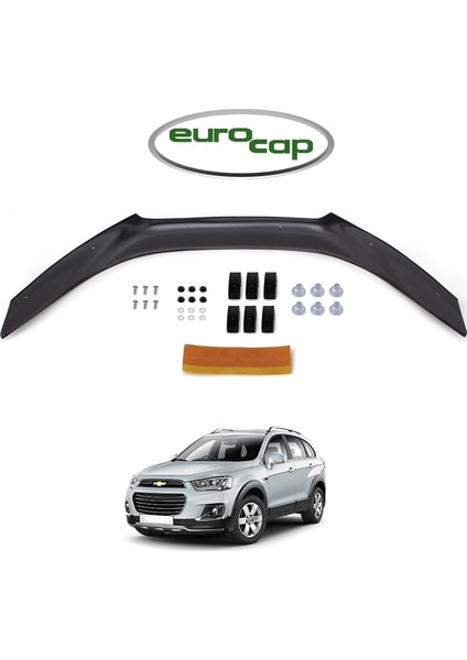 Chevrolet Captiva Ön Kaput Koruma Rüzgarlığı 3 mm Akrilik Parlak Siyah Deflektör 2012-2019