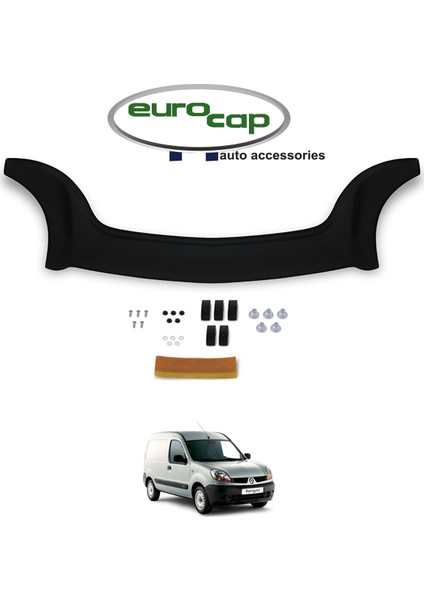 Renault Kangoo Ön Kaput Koruma Rüzgarlığı 3 mm Akrilik (Abs) Parlak Siyah Deflektör 2003-2007
