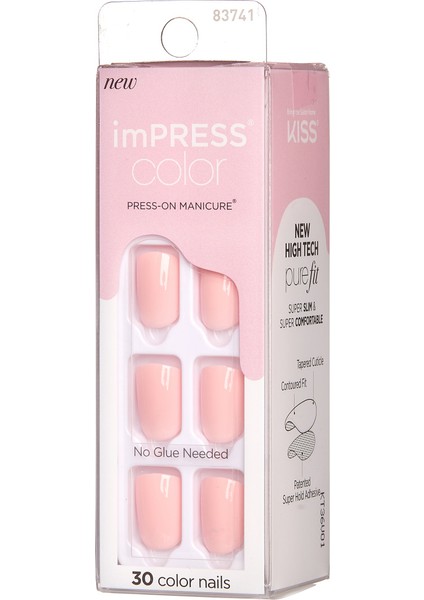 Color Kendinden Yapışkanlı Takma Tırnak Kısa Parlak Açık Pembe modelleri