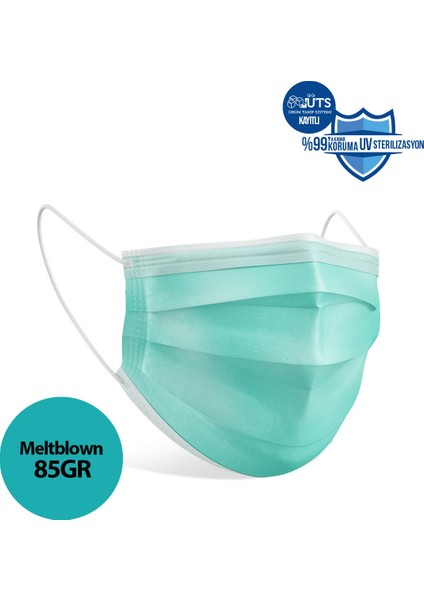 Cerrahi Yeşil Meltblown Kumaş Full Ultrasonik 3 Katlı Cerrahi Maske - Burun Telli fiyatları