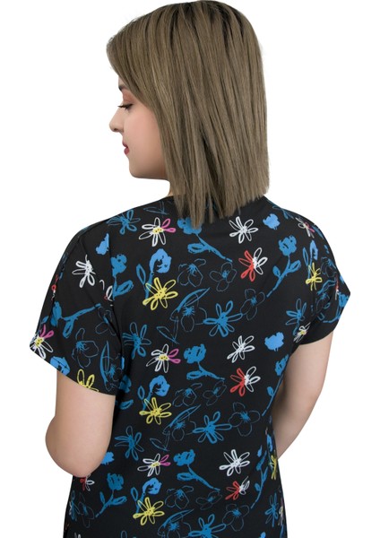 Lacivert Çiçekli Doktor Hemşire Hastane Üst Forma Greys modelleri