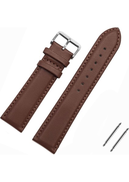 Saat Uyumlu Klasik Kahverengi Renk Deri Saat Kordonu Kayışı