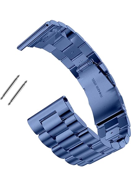 Saat Uyumlu Paslanmaz Çelik Metal Saat Kordonu 22MM Lacivert