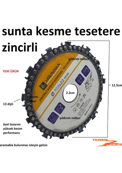 Sunta Kesme Zincirli 115LİK Daire Testere Odun Kesme Ağaç Kesme Testere Yeni Ürün