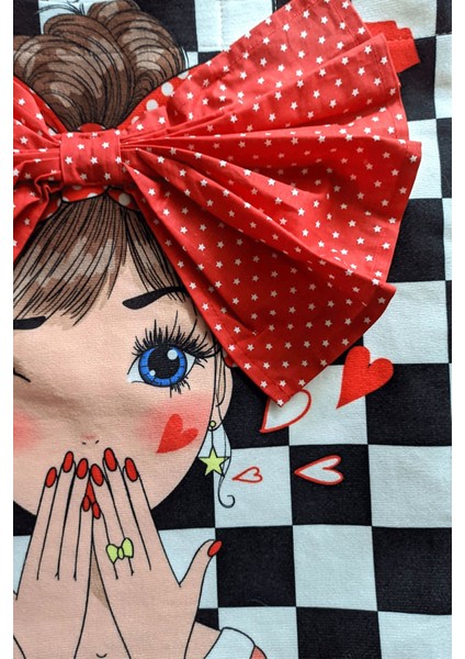 Popart Desen Dama Desen Bez Plaj Alışveriş Çantası modelleri