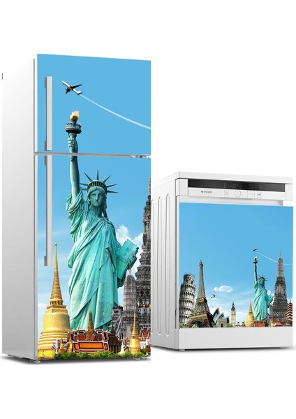 Buzdolabı ve Bulaşık Makinası Sticker Kaplama Etiketi Newyork