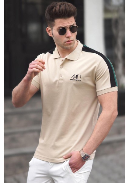 Bej Polo Yaka Erkek Tişört 5215
