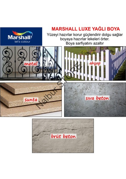 Luxe Parlak Yağlı Boya - 3.75 Lt = 5 kg - Ahşap - Demir - Plastik Boyamada Mükemmel Sonuç Verir Mahlep modelleri