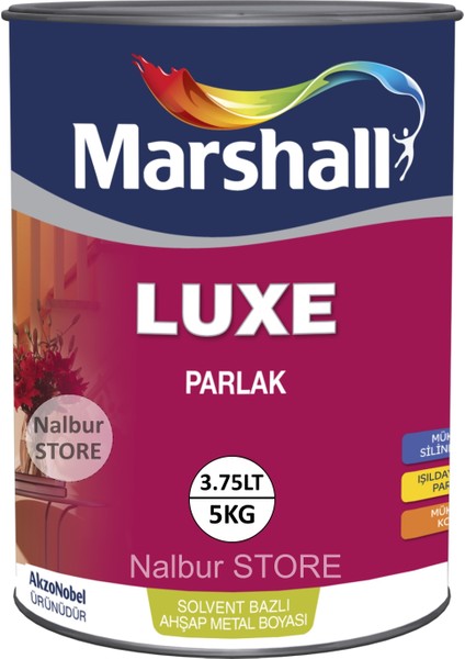 Luxe Parlak Yağlı Boya - 3.75 Lt = 5 kg - Ahşap - Demir - Plastik Boyamada Mükemmel Sonuç Verir Mahlep