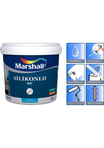 Silikonlu Mat Su Bazlı Iç Duvar Boyası 2.5 Lt / 3.75 kg  Erguvan