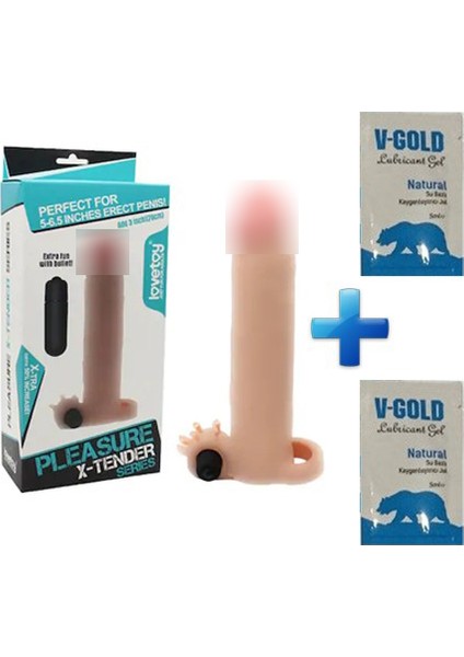 X-Tra Titreşimli Dolgulu Penis Kılıfı + 2 Şaset Kaydırıcı Hediye