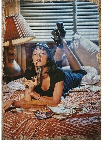 Pulp Fiction Modern Ahşap Tablo 25 x 35 cm