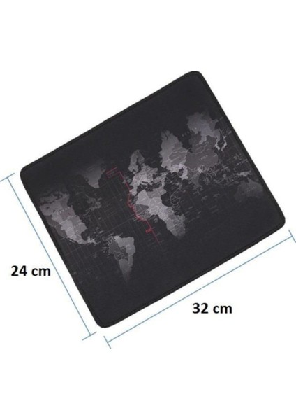 Dünya Desenli Mouse Pad 32X24 cm Kaymaz