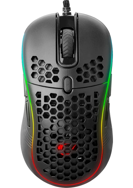 SMX-R85 GENTLE 6400dpi Siyah RGB Ledli Süper Hafif Makrolu Gaming Oyuncu Mouse