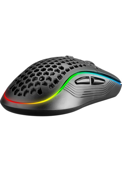 SMX-R85 GENTLE 6400dpi Siyah RGB Ledli Süper Hafif Makrolu Gaming Oyuncu Mouse