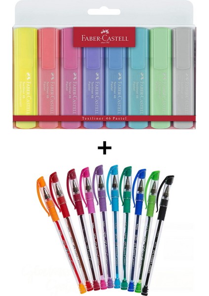 Faber Castell 18 Renk Fosforlu ve Tükenmez Kalem Seti