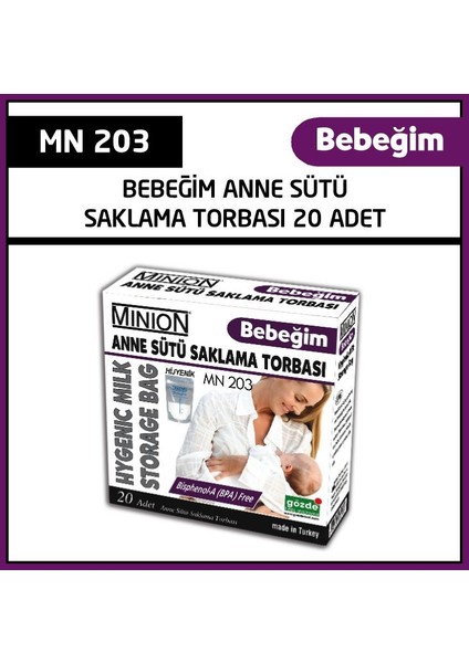 Bebeğim Anne Sütü Saklama Torbası 20'Lİ