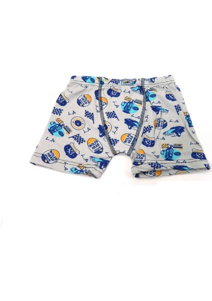 302 Elastan Desenli Erkek Çocuk Boxer