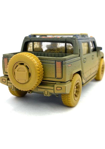 2005 Hummer H2 Sut (Çamur Desenli) - Çek Bırak 5inch. Lisanslı Model Araba, Oyuncak Araba 1:40