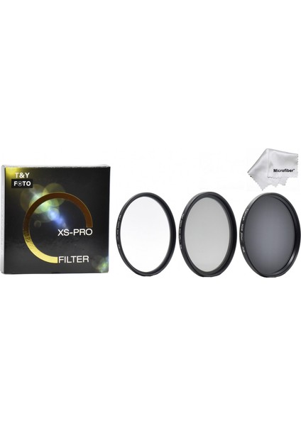 55MM Xs-Pro Slim Koruyucu Uv + Slim Cpl Polarize + Slim Nd8 Nd 3 Stop Filtre Seti