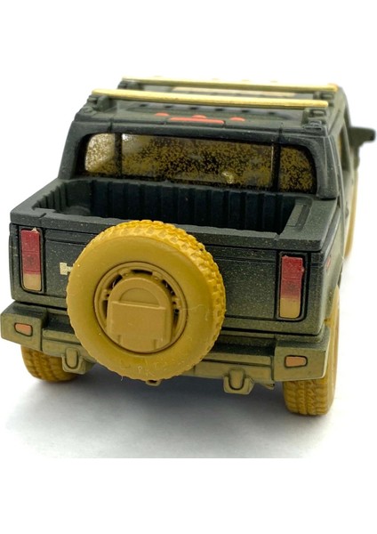 2005 Hummer H2 Sut (Çamur Desenli) - Çek Bırak 5inch. Lisanslı Model Araba, Oyuncak Araba 1:40