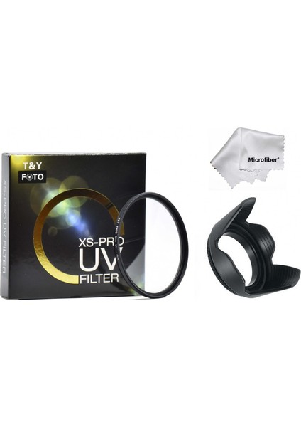 Nikon D5000 D5100 D5200 18-55MM Lens Için 52MM Slim Xs-Pro Uv Filtre + Yaprak Parasoley