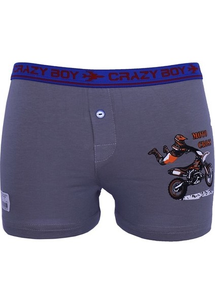 Baskılı Elastan Pamuk Renkli Erkek Çocuk Boxer 6'lı Paket modelleri
