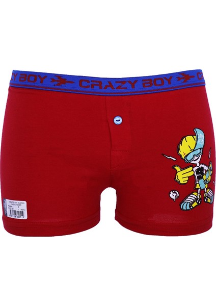 Baskılı Elastan Pamuk Renkli Erkek Çocuk Boxer 6'lı Paket fırsatları