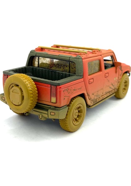 2005 Hummer H2 Sut (Çamur Desenli) - Çek Bırak 5inch. Lisanslı Model Araba, Oyuncak Araba 1:40