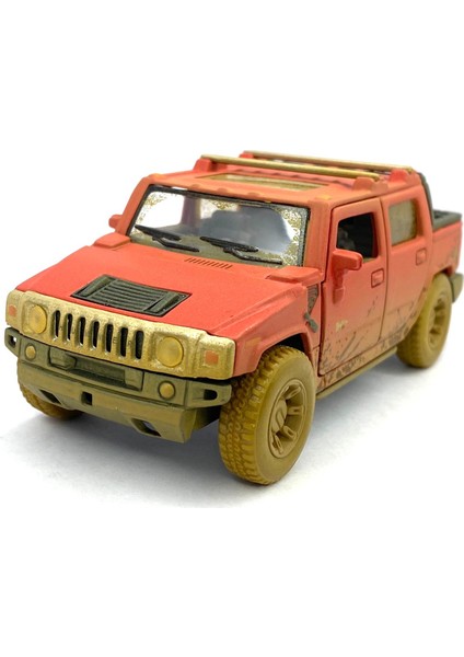 2005 Hummer H2 Sut (Çamur Desenli) - Çek Bırak 5inch. Lisanslı Model Araba, Oyuncak Araba 1:40
