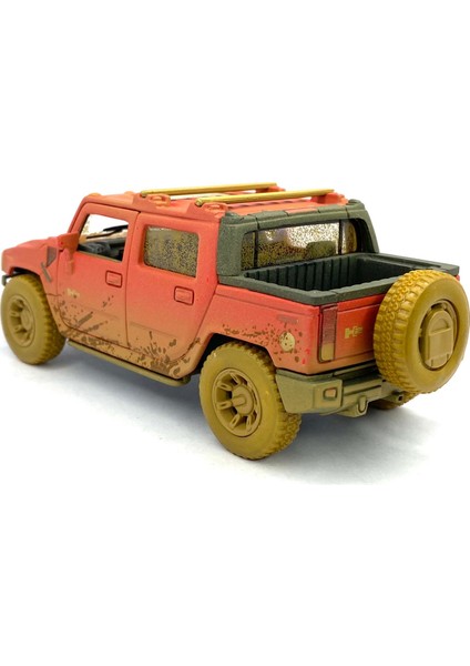 2005 Hummer H2 Sut (Çamur Desenli) - Çek Bırak 5inch. Lisanslı Model Araba, Oyuncak Araba 1:40