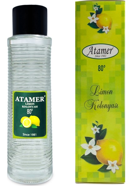 80 Derece Cam Şişe Limon Kolonyası 180 ml