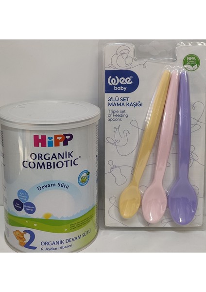 Organik Combiotik Devam Sütü No: 2  350 gr + Wee Mama Kaşığı 3 Lü