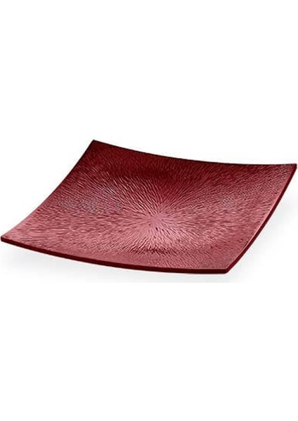 10731.R - Saku Yağmur Efektli Kırmızı Servis Tabağı 31x31 cm, Thermoset Melamin