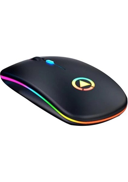 Şarj Edilebilir Kablosuz LED Işıklı Sessiz Optik Mouse