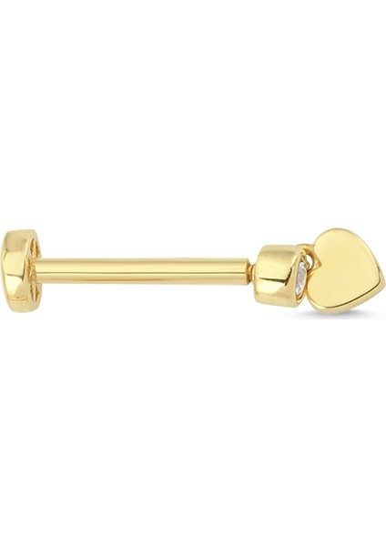 Altınsepeti Altın Sallantılı Kalp Tektaş Tragus Küpe AS55PC