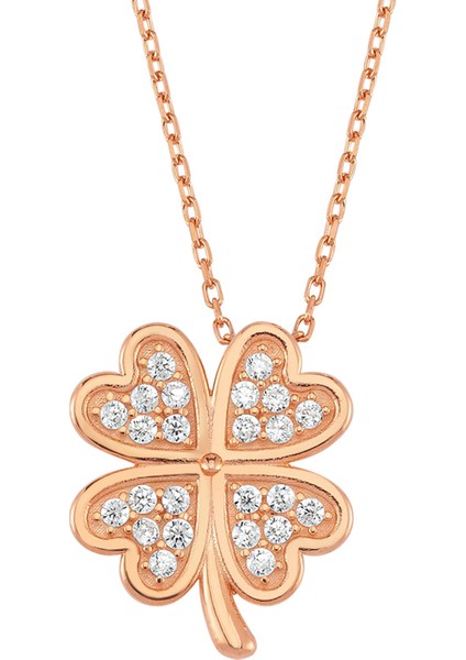 Altınsepeti Rose Gümüş Kalpli Yonca Kolye G905KLR3