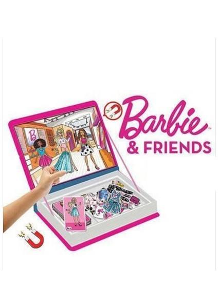 Kız Çocuk Barbie Bebek Manyetik Kıyafet Giydirme Oyunu 62 Parça
