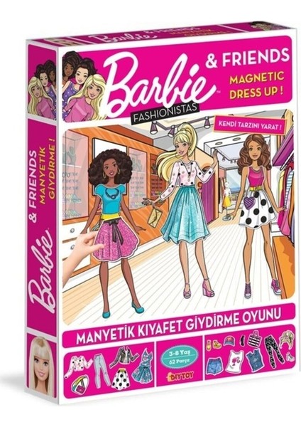 Kız Çocuk Barbie Bebek Manyetik Kıyafet Giydirme Oyunu 62 Parça fiyatları