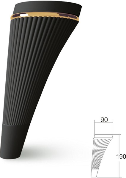 Sementa Berjer, Koltuk, Kanepe ve Çekyat Ayağı 19 cm 4'lü Siyah Krom