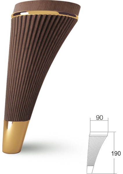 Sementa Berjer, Koltuk, Kanepe ve Çekyat Ayağı 19 cm 4'lü Siyah Krom