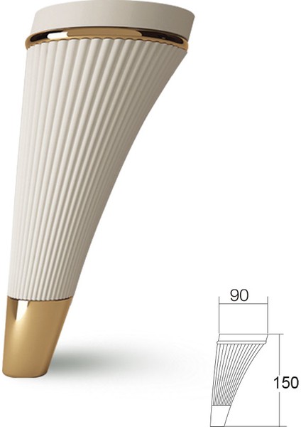 Sementa Berjer, Koltuk, Kanepe ve Çekyat Ayağı 15 cm 4'lü Aytaşı Rengi