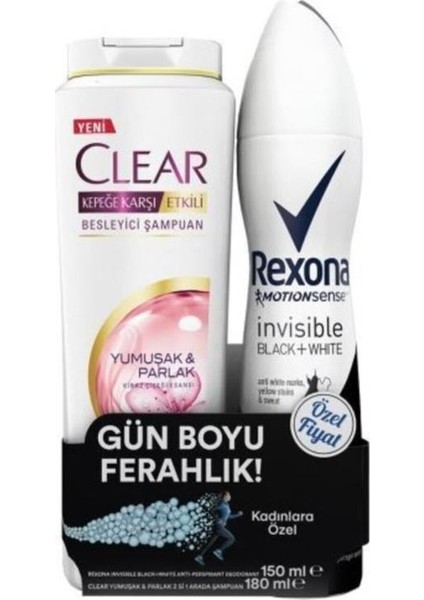 Clear Kadın Deo Sprey Invısıble 150 ml ve Şampuan Chia 180 ml Clear