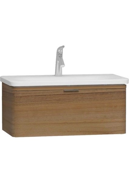 Nest Trendy Lavabo Dolabı 80 cm Tek Çekmeceli Hareli Doğal Ahşap 56138