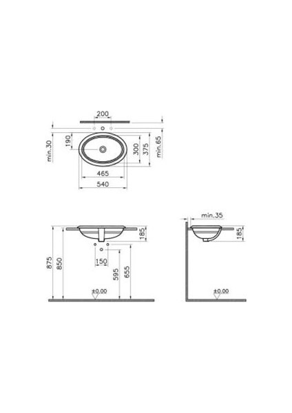 Efes Tezgahüstü Lavabo 54 cm 5801b003-0012