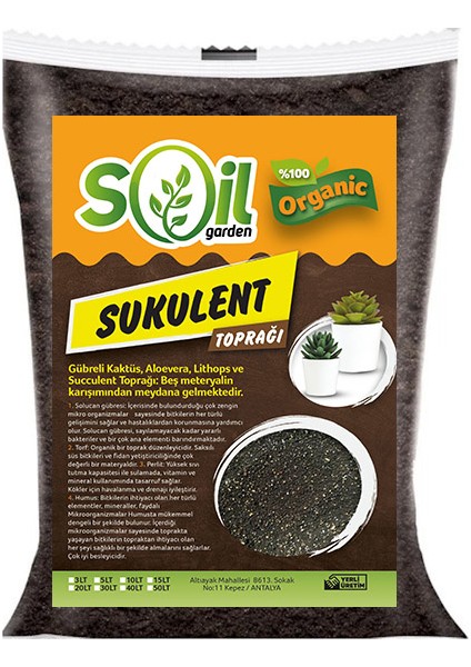 Soil Garden Sukulent Toprağı Özel Karışım 20 Lt